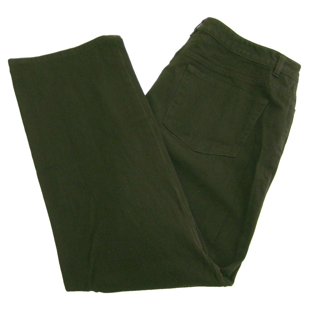 Chaps Jeans Womens Size 16 Dark Brown Cotton Denim Pants 5 Pockets Zipper Fly
